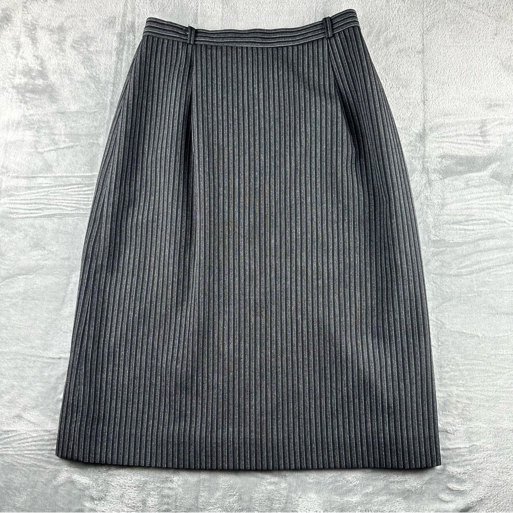 VTG USA Union Made Wool Pin Striped Midi Skirt JH Collectibles Petites - Picture 2 of 11